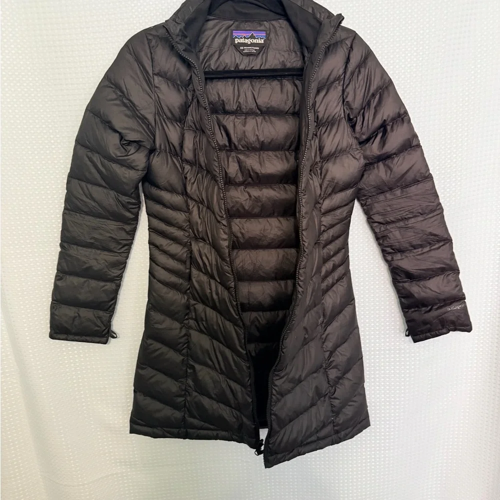 Patagonia Parka Womens Black Insulated Zip Coat Lightweight Parka Size XS - Picture 5 of 12